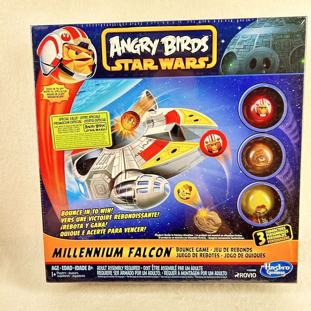 New Hasbro Star Wars Angry Birds Millennium Falcon Bounce Game SEALED